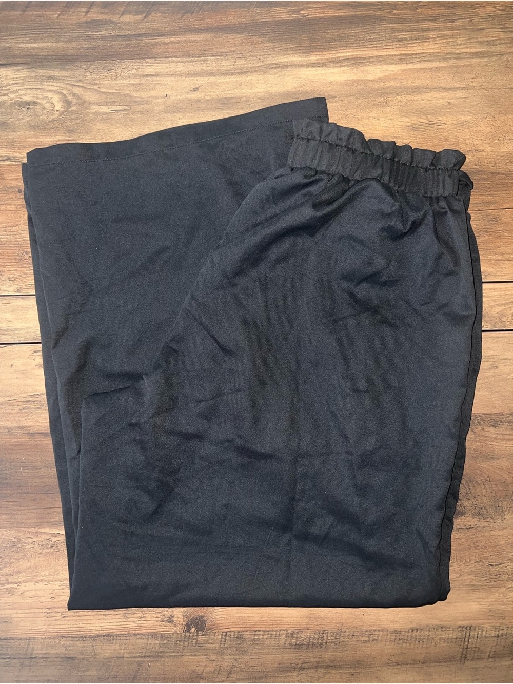 SHEIN Curve 0XL Wide Leg Thin Black Elastic Waist Pants